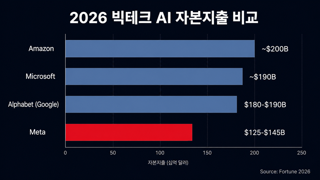빅테크 AI 자본지출 비교 — Amazon, Microsoft, Alphabet, Meta